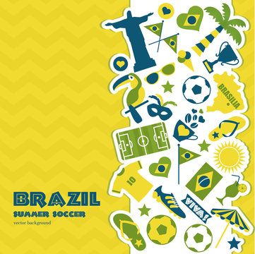 Brazil icons set. Vector elements for your design.