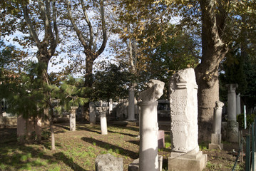 Ancient statues and columns
