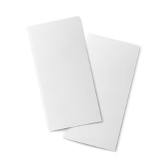 Pair of  blank bifold paper brochures.