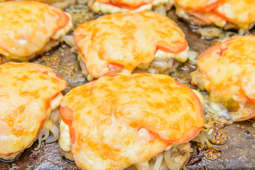 baked with mayonnaise and cheese