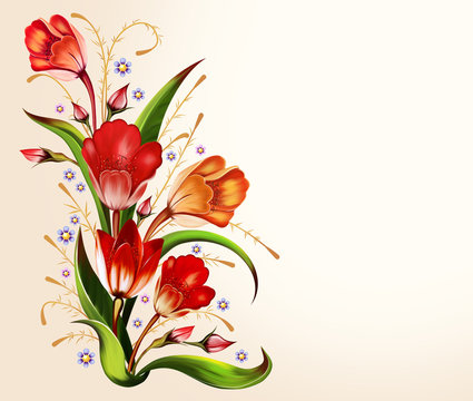Beautiful background with tulips