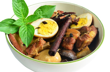 Boiled eggs stewed with pork