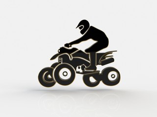 Quad bike on a white background