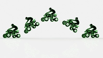 Quad bike on a white background