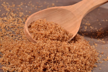 Brown sugar in a spoon