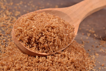 Brown sugar in a spoon