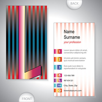 Universal business card with initials L