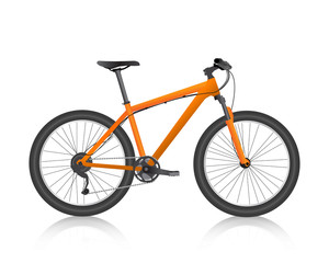 Obraz premium realistic mountain bike orange vector