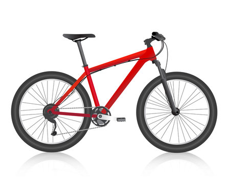 realistic mountain bike red vector