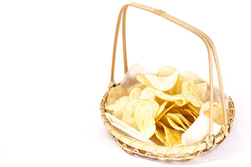 bamboo basket to put the potato chips