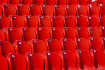 Seats red at stadium