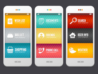 Vector Flat Web elements. Applications Templates