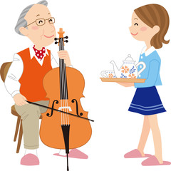 おじいちゃんと孫 © hajimemasite