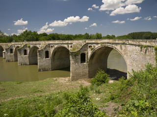 Fototapeta na wymiar Byala Bridge is an arch bridge over the Yantra River