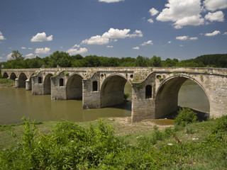 Fototapeta na wymiar Byala Bridge is an arch bridge over the Yantra River