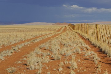 Farmzaun an der Grenze des Namib-Naukluft-Parks