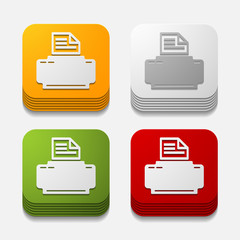 square button: printer