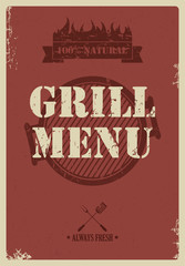 Barbecue menu, vintage style, vector