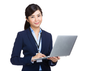 Business woman use laptop