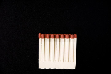 matches on black