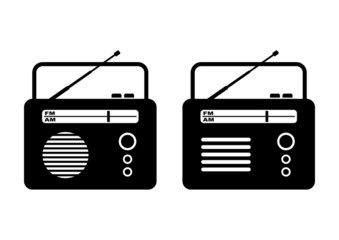 Radio on white background