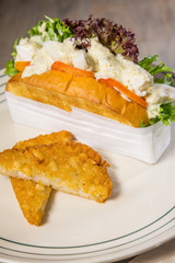 sandwiches salad fried bread