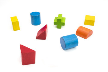 Various colored wooden for shape