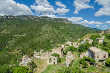 Fototapeta premium Ghost town Gairo Vecchio (Sardinia, Italy)