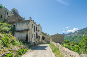 Ghost town Gairo Vecchio (Sardinia, Italy)