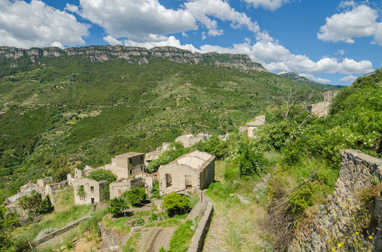 Ghost town Gairo Vecchio (Sardinia, Italy)
