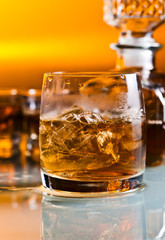 glass with whiskey