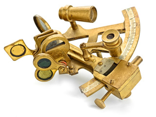 old bronze sextant