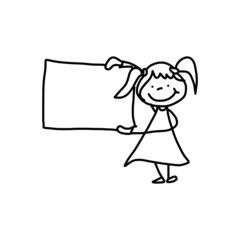 hand drawing cartoon happy kids