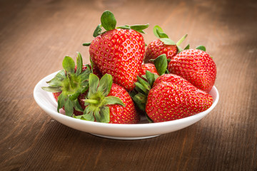 Beautiful strawberries on the  table