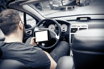 Car driver with the Tablet PC