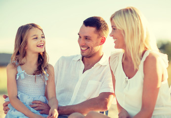 happy family having a picnic