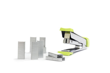 Staples on isolated white background