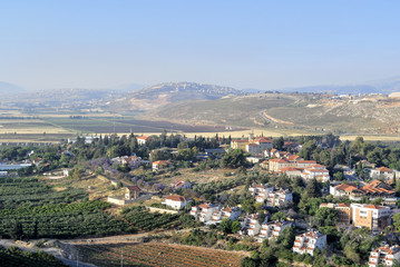 Fototapeta na wymiar Metula village landscape near Lebanon border.