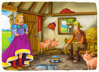 Obraz na płótnie Canvas Cartoon fairy tale - illustration for the children