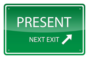 Green road sign, vector - Present