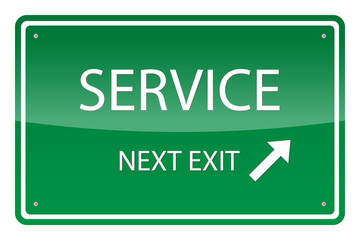 Green road sign, vector - Service