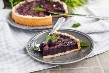 Blueberry pie on the plate
