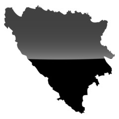 High detailed vector map - Bosnia & Herzegovina.