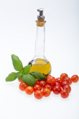 Basil, tomatoes and olive oil with the thyme