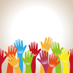 Bunte Hände Hintergrund