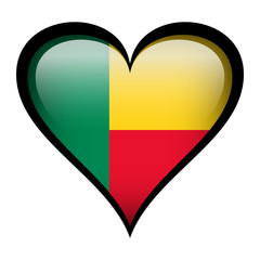 Benin flag in heart