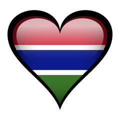 Gambia flag in heart