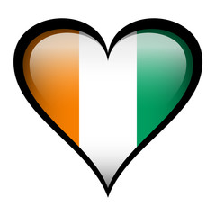 Ivory Coast flag in heart