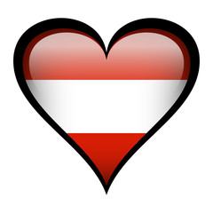 Fototapeta premium Austria flag in heart