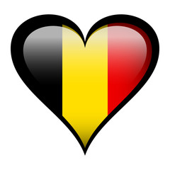 Fototapeta premium Belgium flag in heart